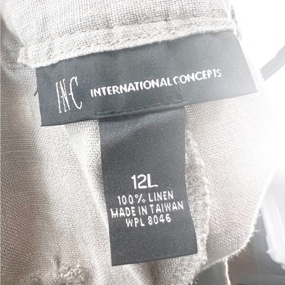 ✅ NWT INC INTERNATIONAL TRUFFLE TAUPE LINEN PANTS SIZE 12 LONG - Picture 9 of 9